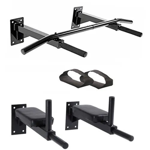 Image of Protoner Combo of Wall mounting Dips & Chin up Bar with Ab Straps