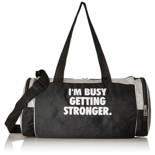 Image of Protoner Sports Gym Duffel Bag I am Busy Getting Stronger with Gloves Combo