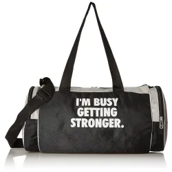 Protoner Sports Gym Duffel Bag I am Busy Getting Stronger with Gloves Combo