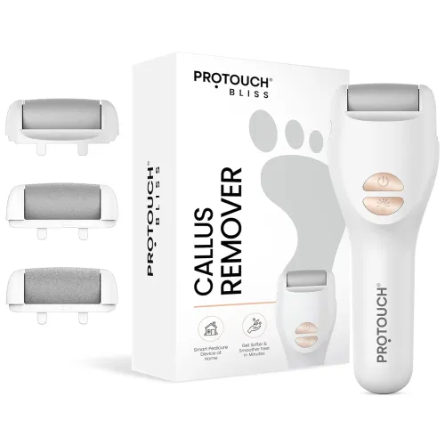 Image of PROTOUCH Bliss Callus Remover | Rechargeable Electric Foot Scrubber for Dead Skin & Cracked Heels | 3 Roller Heads, 2 Sp