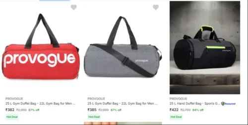 Image of PROVOGUE 25L Sports Duffel Bag Upto 87% OFF