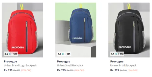 Image of Provogue Backpack at Minimum 70% Discount 