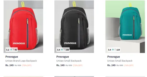 Image of PROVOGUE Backpack Minimum 70% Discount