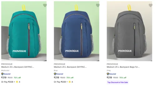 Image of Provogue Backpacks at Starting @ ₹219