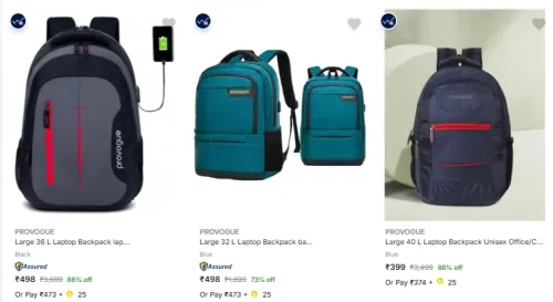 Image of PROVOGUE Backpacks at upto 88% Discount
