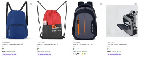 Image of Provogue Backpacks upto 86% Discount | Starting at ₹162