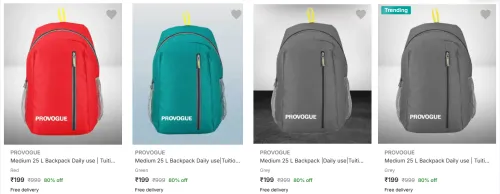 Image of PROVOGUE Medium 25 L Backpack Up To 80% Discount Staring at ₹199 @ #Flipkart 