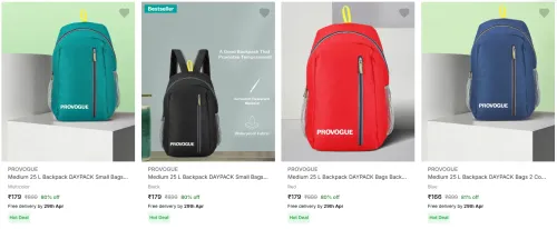 Image of PROVOGUE Medium 25 L Backpack Up to @ 80-90% Discount