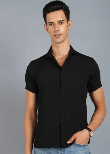 Image of PROVOGUE Men Regular Fit Solid Casual Shirt