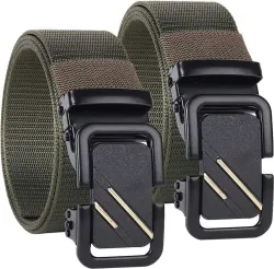 PROVOGUE Men Casual, Formal, Evening, Party Green Nylon Belt