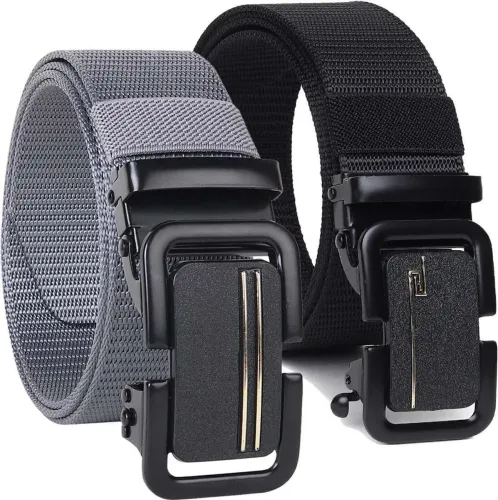 Image of PROVOGUE Men Casual, Formal, Evening, Party Black, Grey Nylon Belt