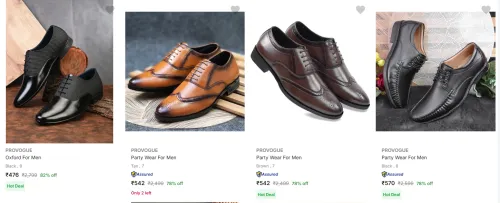 Image of Provogue Men’s Formal Shoes upto 82% Discount