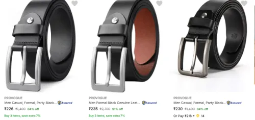 Image of Provogue Men's Leather Belt Upto 91% Discount