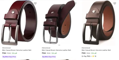 Image of Provogue Men's Leather Belts Starting @ ₹184