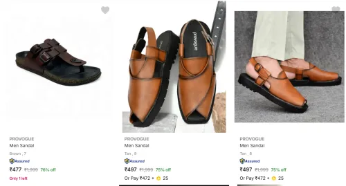Image of Provogue Men’s Sandals at minimum 75% Discount