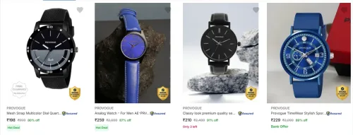 Image of Provogue Men's Wrist Watches Starting @ ₹198