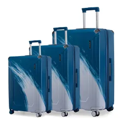Provogue Wave Hard-Sided PC Trolley Bag Set of 3 | Expandable Space with 8 Wheels Trolley Bags for Travel | Lightweight 