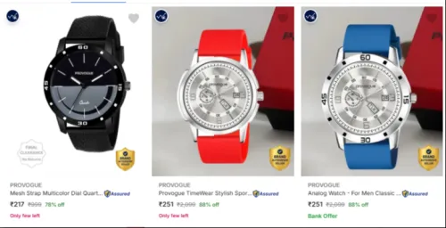 Image of PROVOGUE Wrist Watches at minimum 78% Discount