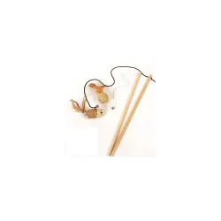 PSK PET MART Cat Teaser Playing Stick & Feather Interactive Teasing Wand Toy with Rod Length 40 cm, Rope Length 67cm (Mouse Bell)
