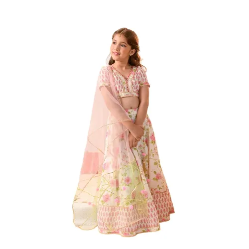 Image of Pspeaches Girl's Cotton Readymade Lehenga Choli