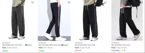 Image of Psveesha Men's Track Pants at minimum 70% Discount