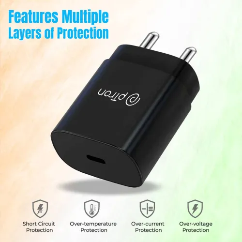 Image of PTron 25 W PD 3 A Wall Charger for Mobile  (Black)