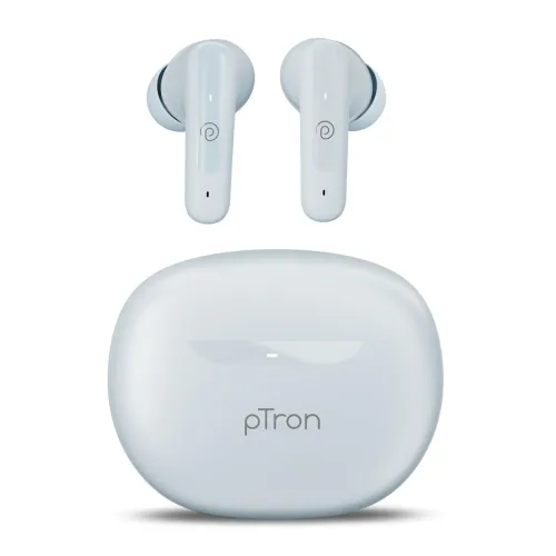 Image of pTron Bassbuds Astra in-Ear TWS Earbuds w/Stereo Sound, 34Hrs Playtime, Stereo Calls, Custom EQ, Mobile App, BTv5.3 Head