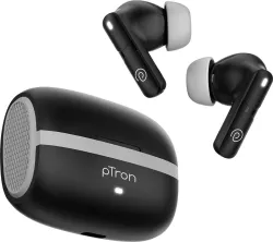 PTron Bassbuds Blaze w/ 50Hrs Playtime, 13mm Drivers, AI-ENC Clear Calls, Bluetooth 5.4 Bluetooth Headset (Black, Grey, 