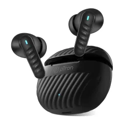 pTron Bassbuds Bliss TWS Ear Buds w/ 4 QuadPro Mics, 3D Audioscape, AI-ENC Calls, 40H Playtime, 50Ms Low-Latency Game/Mu