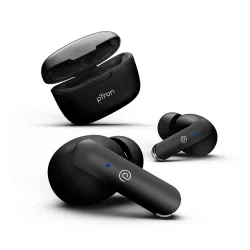 pTron Bassbuds Duo in-Ear Bluetooth 5.1 Wireless Headphones, Stereo Audio, Touch Control TWS Earbuds with HD Mic, Type-C Fast Charging, IPX4 Water Resistant & Voice Assistance