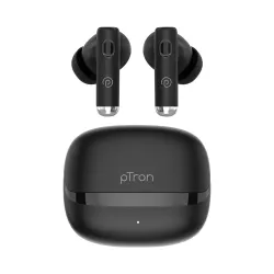 pTron Bassbuds Encore in-Ear TWS Ear Buds w/ 50Hrs Playtime, Custom EQ, Mobile App, 13mm Drivers, Pristine Sound, BTv6.0 Headphones, Touch Control, Voice Assistant, Type C Charging & IPX4 (B...
