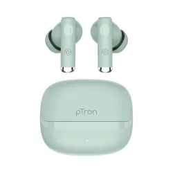 pTron Bassbuds Encore in-Ear TWS Ear Buds w/ 50 Hrs Playtime, Custom EQ, Mobile App, 13mm Drivers, Pristine Sound, BTv6.0 Headphones, Touch Control, Voice Assistant, Type C Charging & IPX4(M...