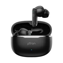 pTron Bassbuds Eon in-Ear TWS Earbuds w/ 13mm Drivers, 45Hrs Playtime, Dual HD Mic & TruTalk AI-ENC Calls
