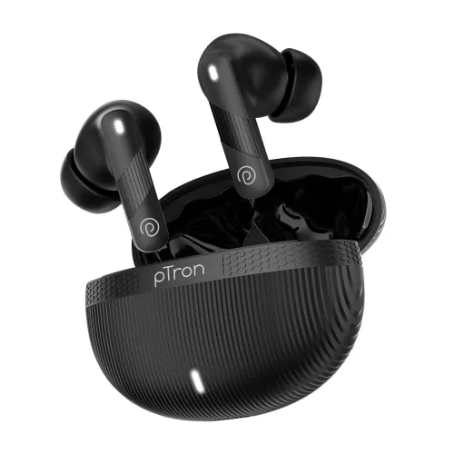 Image of pTron Bassbuds Fury True Wireless Earbuds (Black)