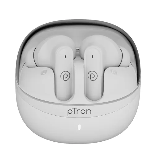 Image of pTron Bassbuds Indie in-Ear TWS Earbuds w/ 10mm Drivers, 45Hrs Playtime