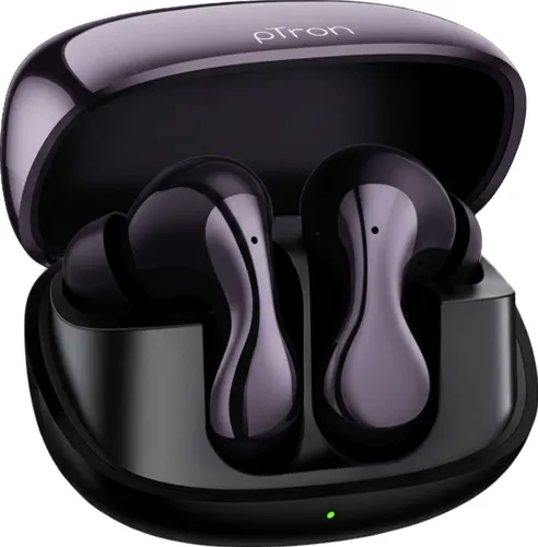 Image of PTron Bassbuds Tango w / 50Hrs Playtime, AI-ENC Calls, Custom EQ, App Support, BTv6.0 Bluetooth Headset (Nexua Black, Tr