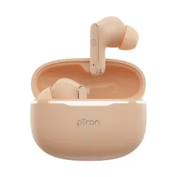 pTron Bassbuds Eon in-Ear TWS Earbuds w/ 13mm Drivers, 45Hrs Playtime, Dual HD Mic & TruTalk AI-ENC Calls, Custom EQ,Mobile App, Bluetooth v6.0 Headphones,Voice Assist., Type C Charging & IP...