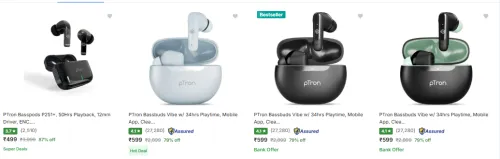 Image of PTron Bassbuds upto 79% discount 