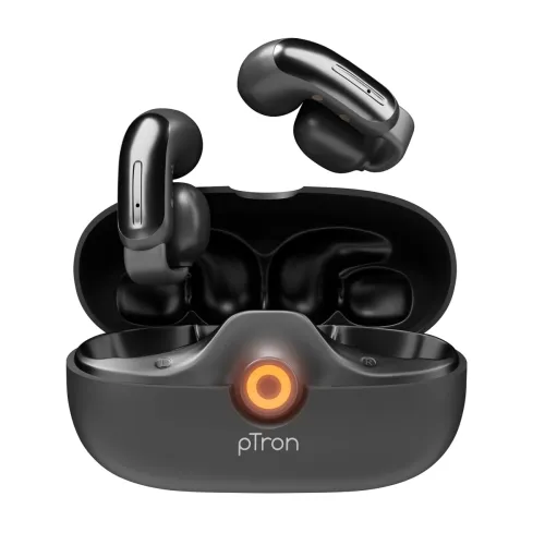 Image of pTron Bassbuds Vortex Open Ear Wireless Earbuds 50H Playtime