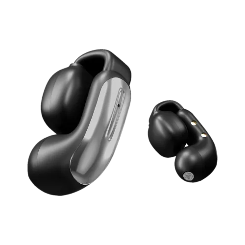 Image of PTron Bassbuds Vortex w/ 50Hrs Playtime, Open-Earclips, Pristine Audio, AI-ENC Calls Bluetooth Headset (Black, True Wire