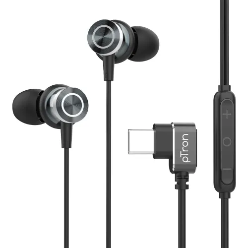 Image of pTron Boom Play X3 In-Ear Type C Wired Headphones with Mic