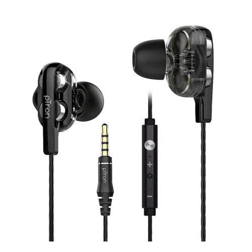 Image of PTron Boom Ultima V2 Dual Driver Wired Earphones