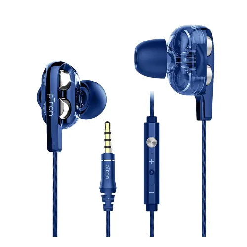 Image of PTron Boom Ultima 4D Gaming Wired Earphones (Dark Blue)