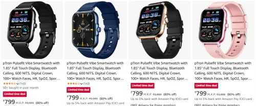 Image of Ptron Calling Smart watch at ₹799