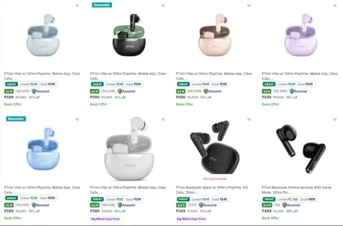 Image of PTron Earbuds up to 89% Discount