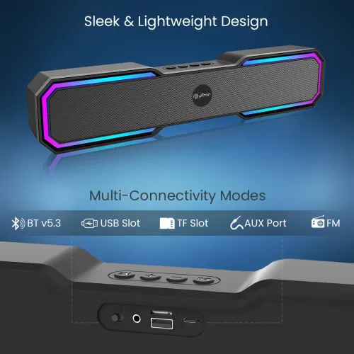 Image of PTron Fusion RB 18W Bluetooth Soundbar 2.0 Channel