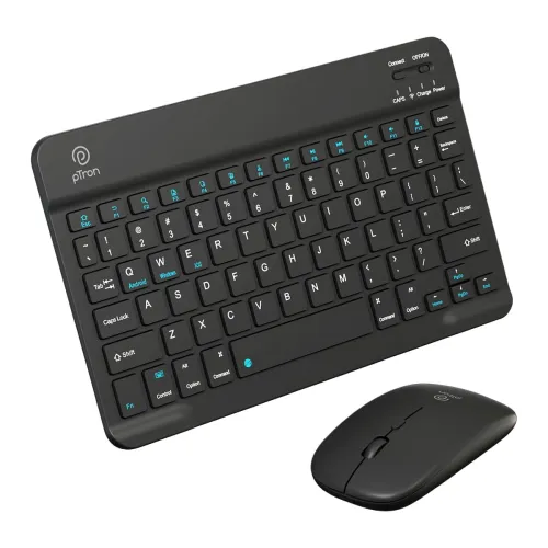 Image of pTron Keyvo KW4 Wireless Keyboard & Mouse Combo | Slim | Black