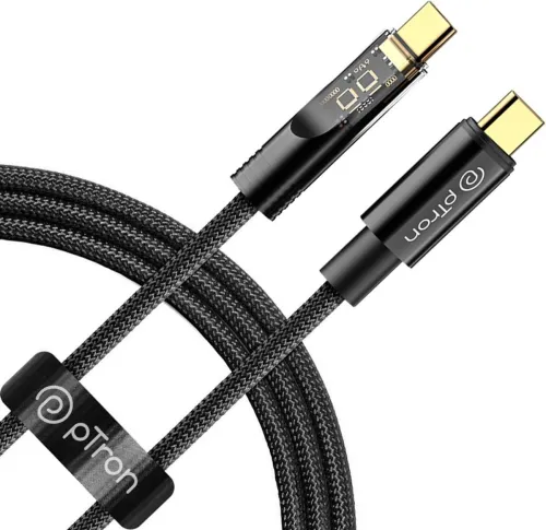 Image of PTron Pace 6A Type-C Cable 1m – Black, Fast Charging