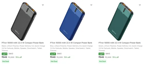 Image of Ptron Power Banks upto 75% Discount