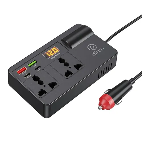 Image of pTron PowerEdge 200W Car Laptop Charger/Car Power Inverter with 2 USB